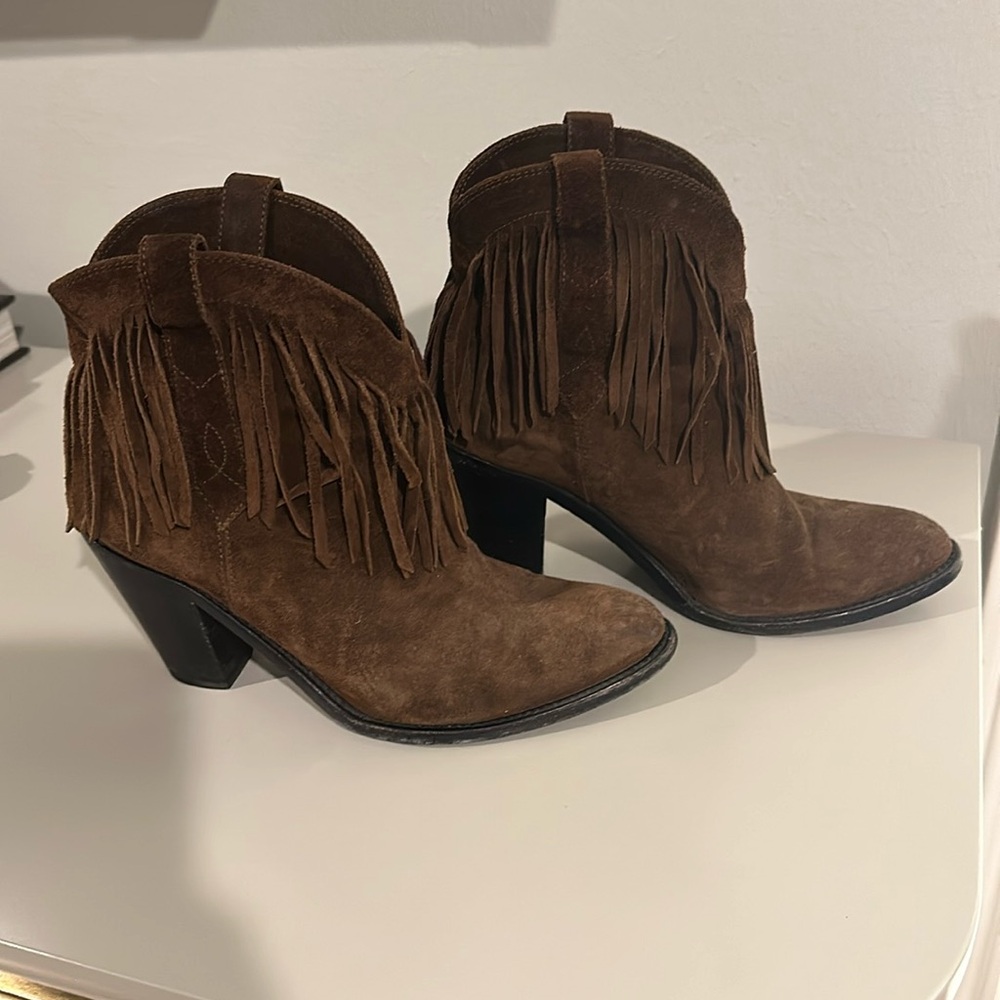 Saint Laurent tassle ankle booties, size 36.5